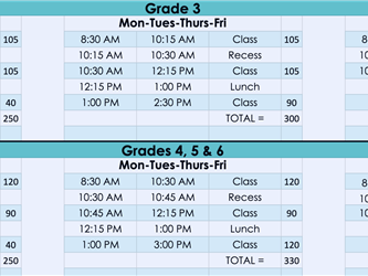 Text with class schedules 